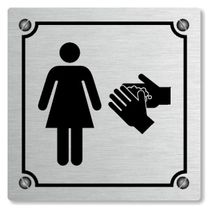 WC ženy, 100x100mm, stříbrná, Kansas